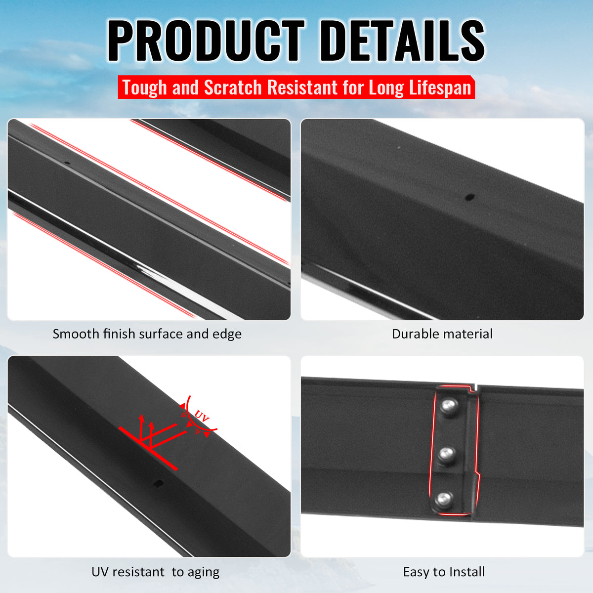 Fits 25-26 Tesla Model Y Juniper Side Skirts Gloss Black Rocker Panel Extension