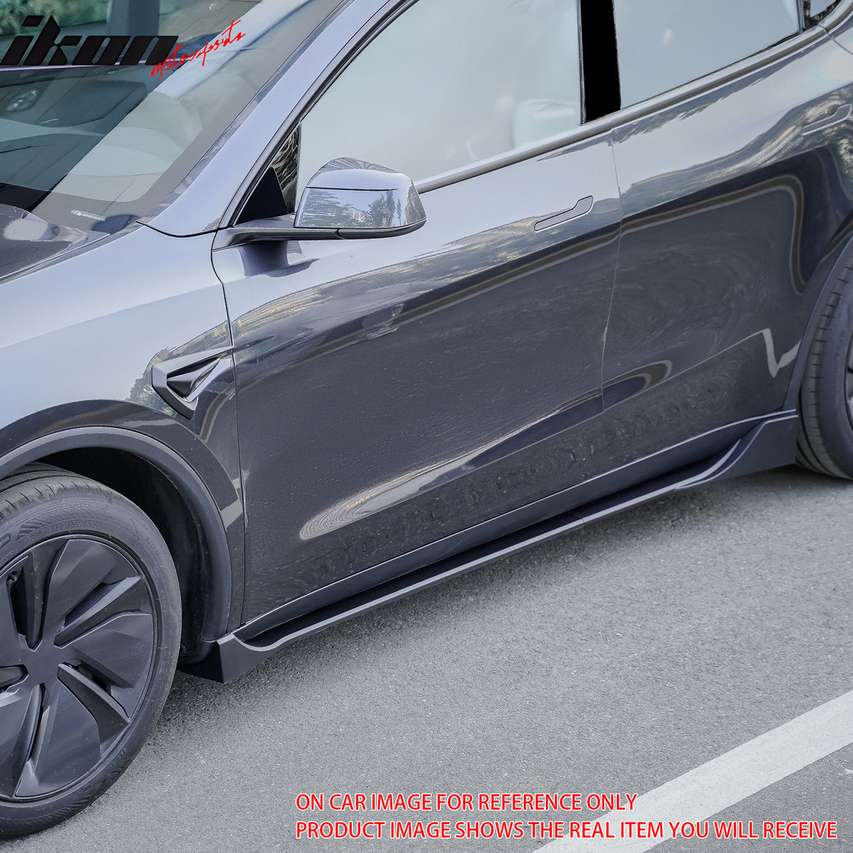 Fits 25-26 Tesla Model Y Juniper Side Skirts Gloss Black Rocker Panel Extension