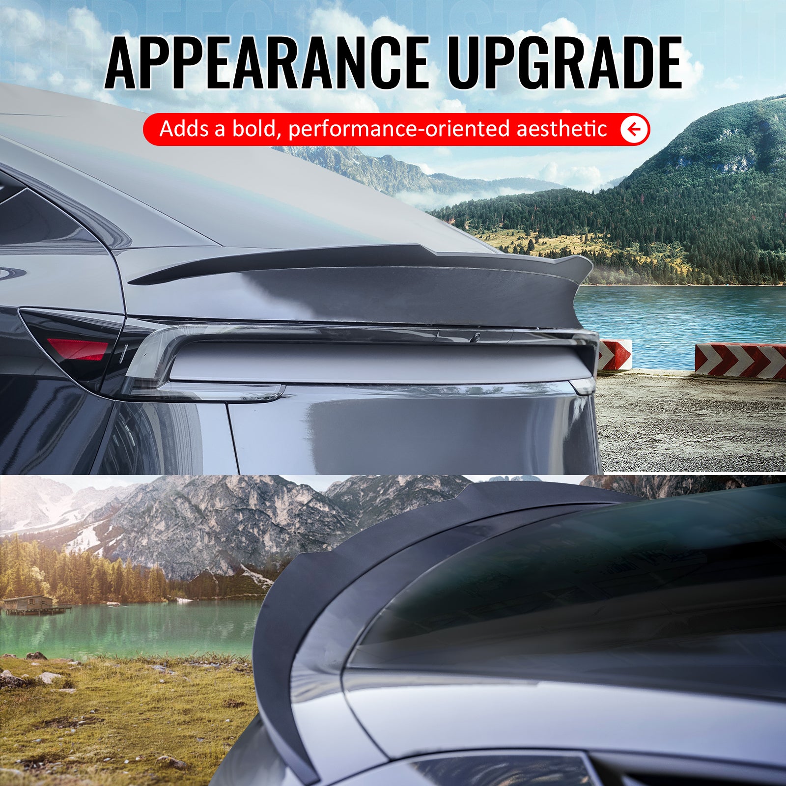 Fits 25-26 Tesla Model Y Juniper Trunk Spoiler Matte Black Rear Wing ABS Trim