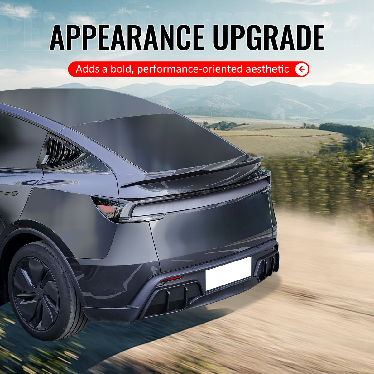 Fits 25-26 Tesla Model Y Juniper Trunk Spoiler Carbon Fiber Print Rear Wing Trim