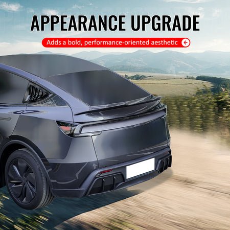Fits 25-26 Tesla Model Y Juniper Trunk Spoiler Carbon Fiber Print Rear Wing Trim