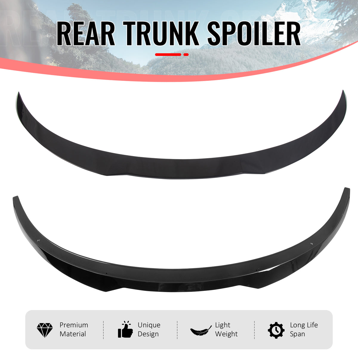 Fits 25-26 Tesla Model Y Juniper Trunk Spoiler Gloss Black Rear Wing ABS Trim