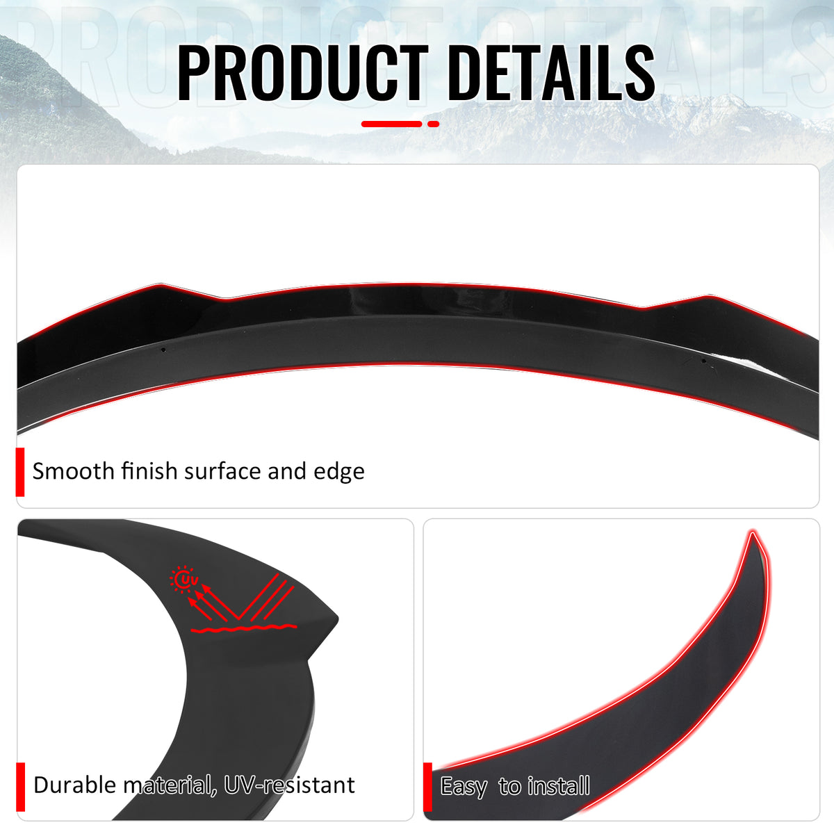 Fits 25-26 Tesla Model Y Juniper Trunk Spoiler Gloss Black Rear Wing ABS Trim