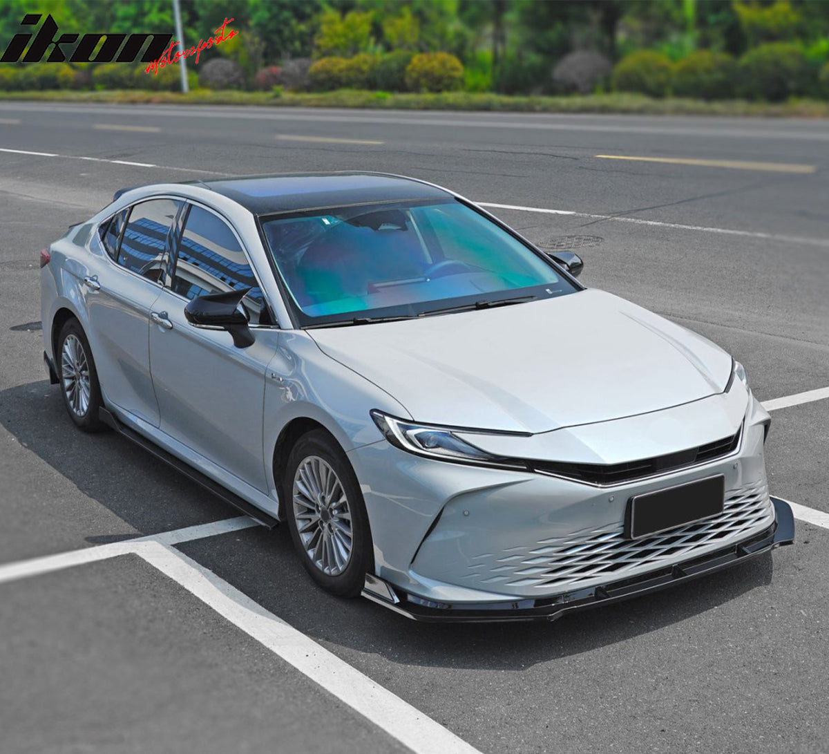 Fits 25-26 Toyota Camry SE XSE IKON Front Bumper Lip Chin Spoiler PP Gloss Black