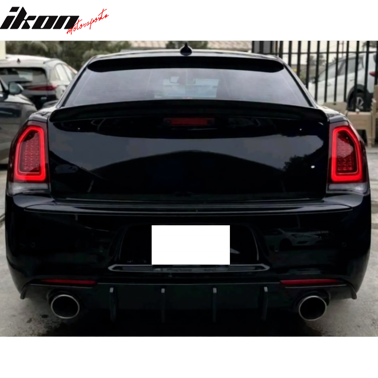 Fits 11-23 Chrysler 300 Rear Window Roof Spoiler Matte Black ABS Top Visor Wing