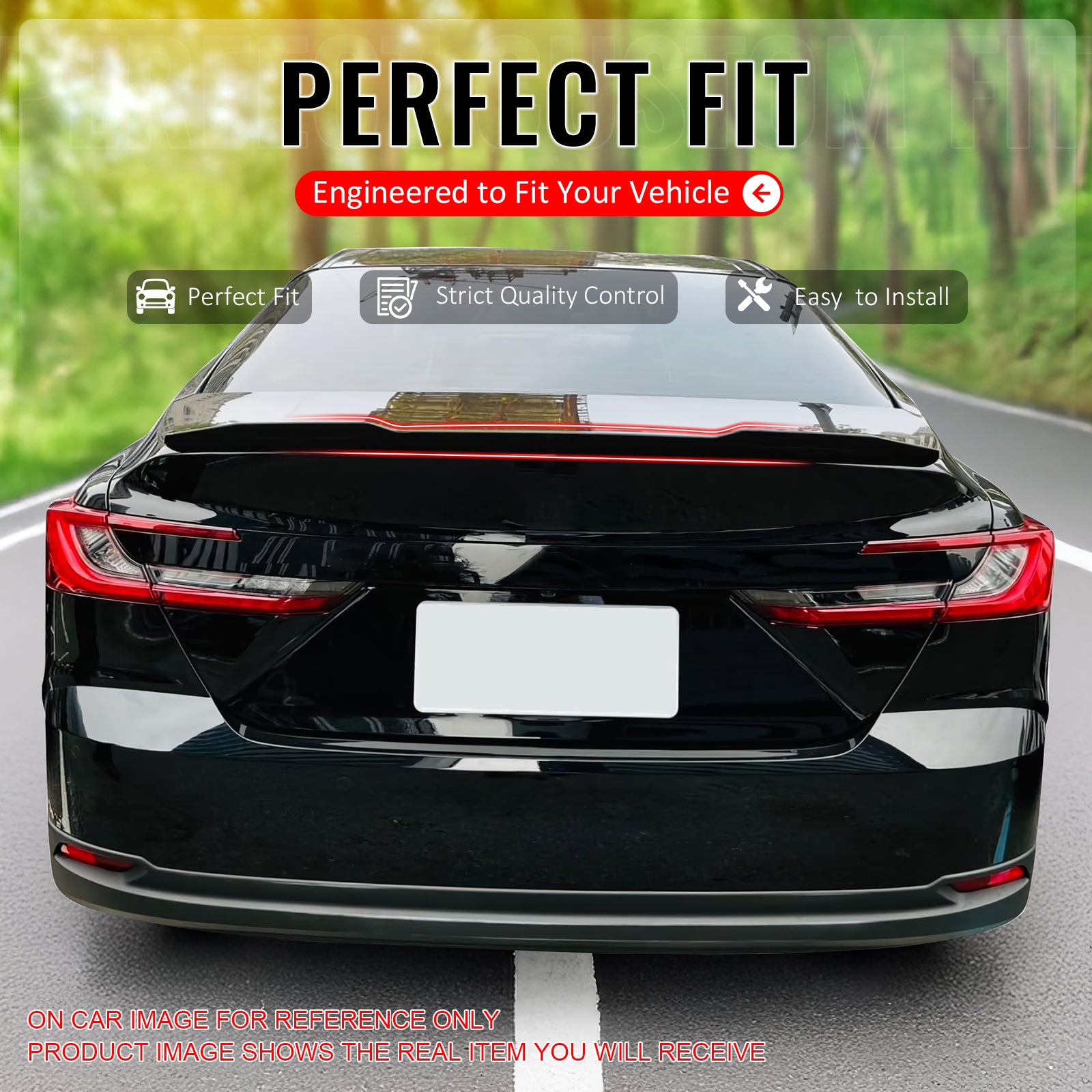 IKON MOTORSPORTS, Trunk Spoiler Compatible with 2025-2026 Toyota Camry XV80 9th Gen, Z Style White ABS Plastic Rear Trunk Lid Spoiler Wing Lip