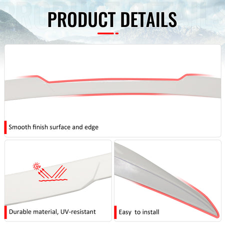 Fits 25-26 Toyota Camry XV80 9th Gen Z Style Rear Trunk Spoiler Wing Lip White