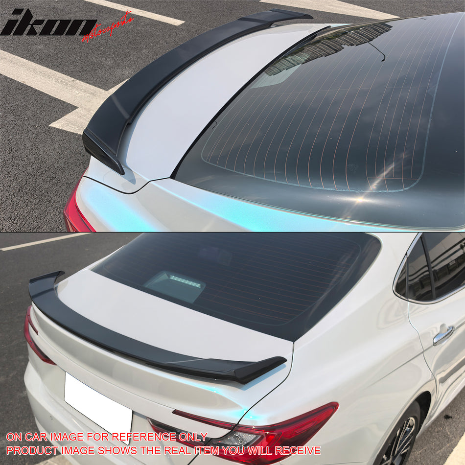 IKON MOTORSPORTS, Trunk Spoiler Compatible with 2025-2026 Toyota Camry XV80 9th Gen, GR Style Painted Gloss Black ABS Plastic Rear Trunk Lid Spoiler Wing Lip