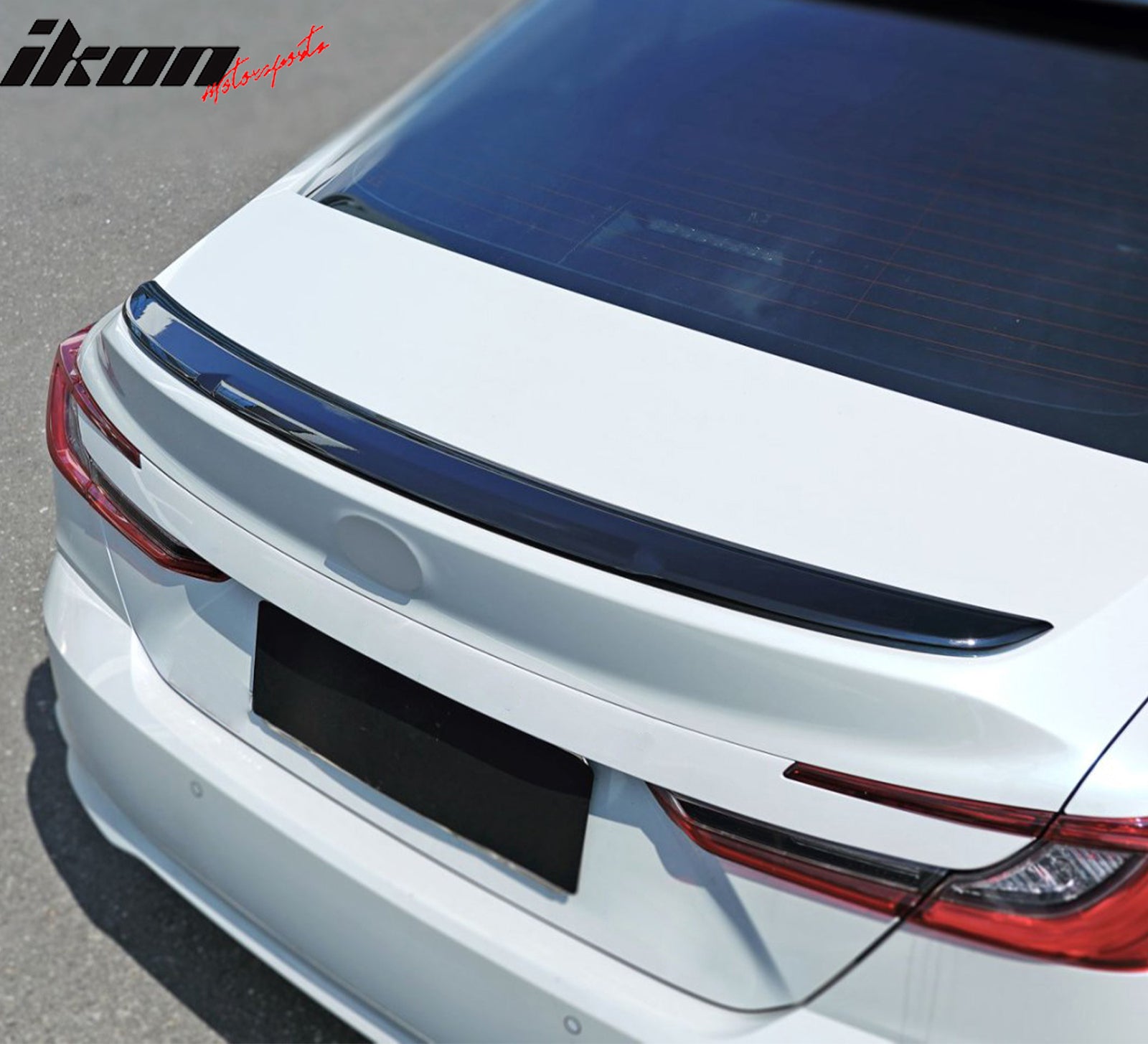 IKON MOTORSPORTS, Trunk Spoiler Compatible with 2025-2026 Toyota Camry XV80 9th Gen LE SE XLE XSE LEV, OE Factory Style Painted Gloss Black ABS Plastic Rear Trunk Lid Spoiler Wing Lip