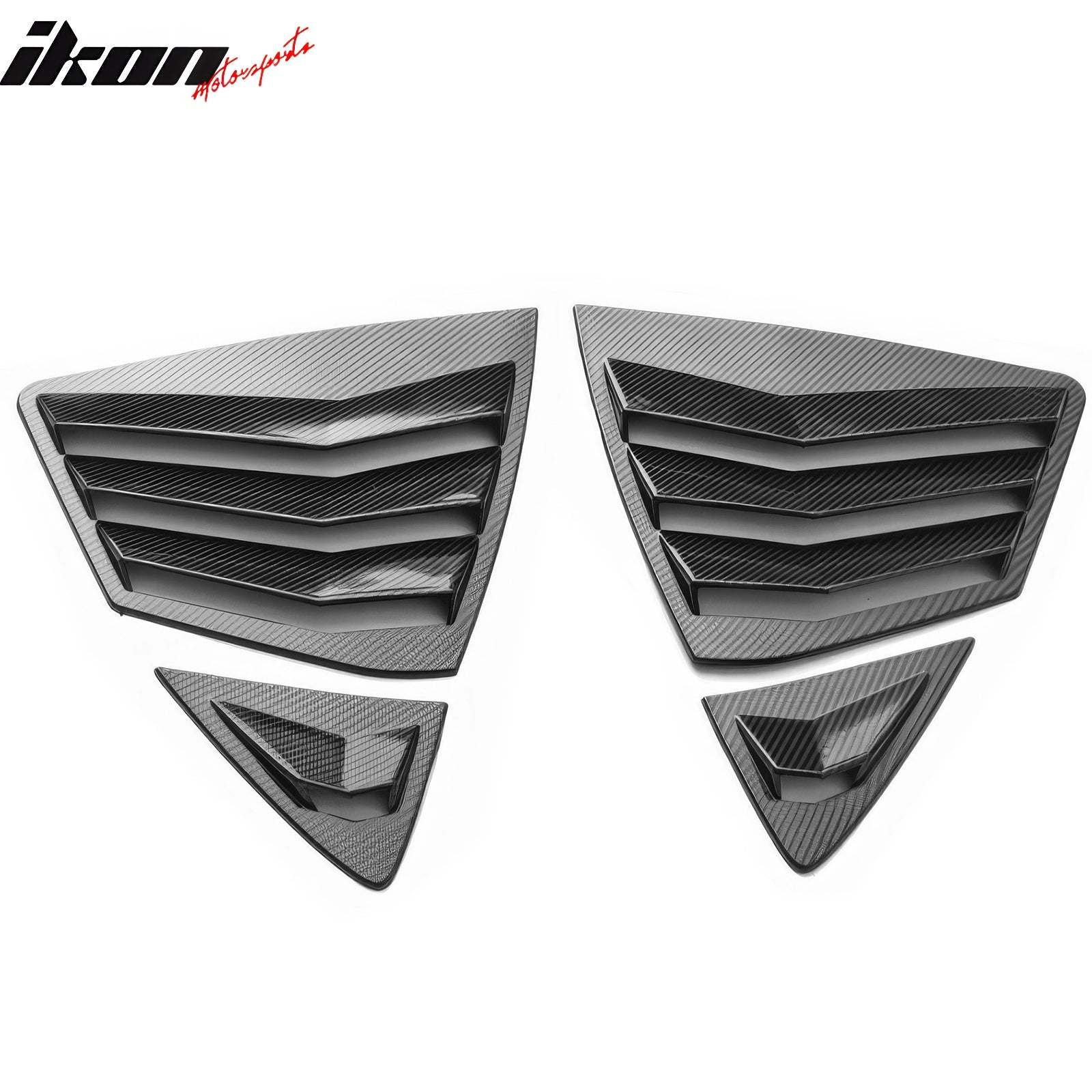 IKON MOTORSPORTS Side Window Louver, Compatible with 2025-2026 Toyota Camry, IKON Style ABS Plastic Rear Air Vent Scoop Shades Cover Blinds Trim 4PCS