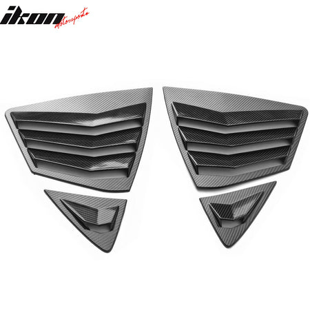 IKON MOTORSPORTS Side Window Louver, Compatible with 2025-2026 Toyota Camry, IKON Style ABS Plastic Rear Air Vent Scoop Shades Cover Blinds Trim 4PCS