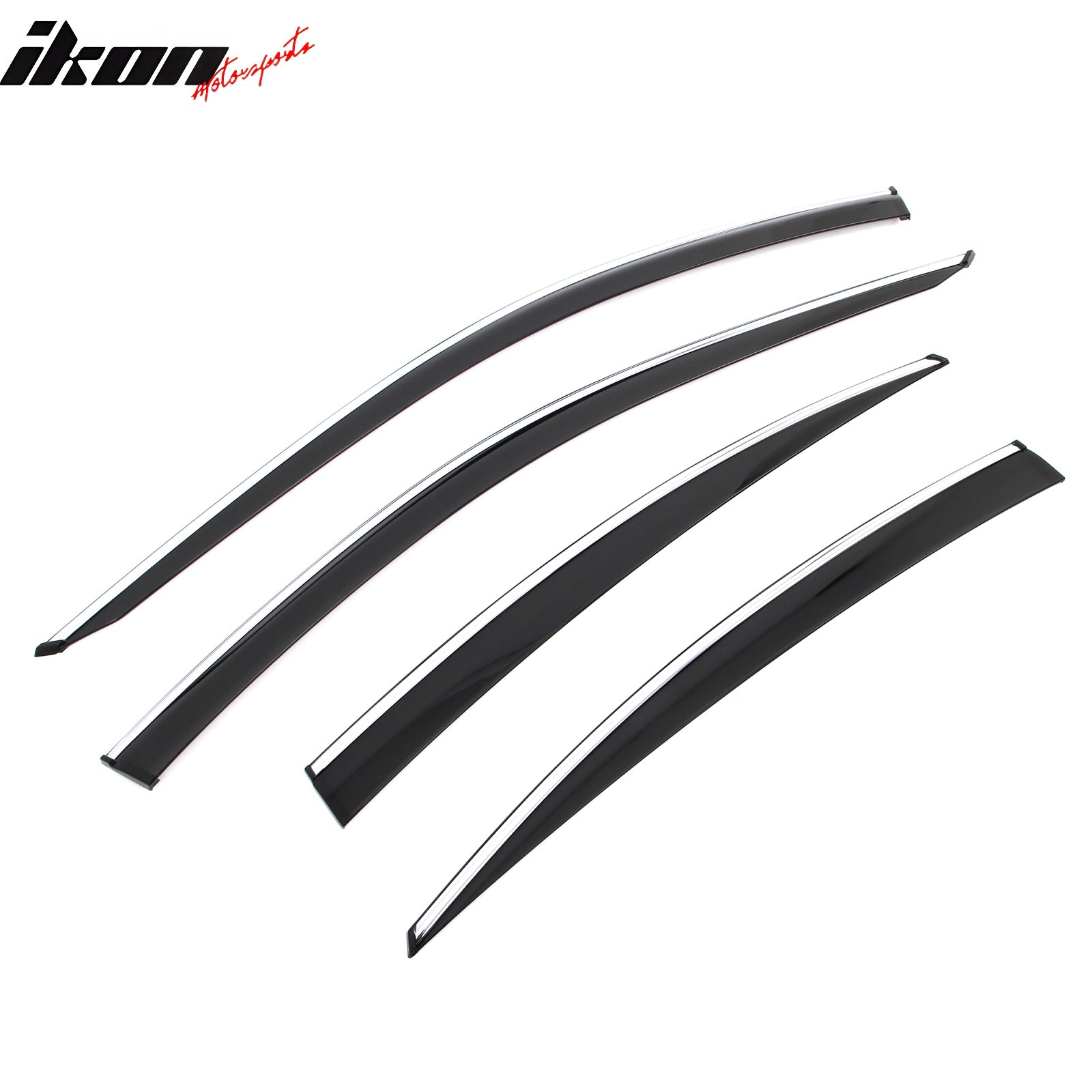 Fits 25-26 Toyota Camry Window Visors Vent Rain Sun Guards W/Chrome Trim Tape-On