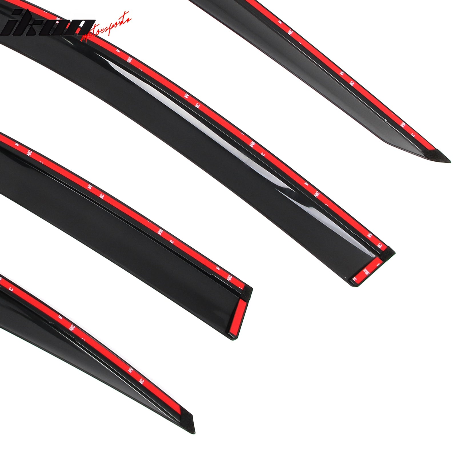 Fits 25-26 Toyota Camry Window Visors Vent Rain Sun Guards W/Chrome Trim Tape-On