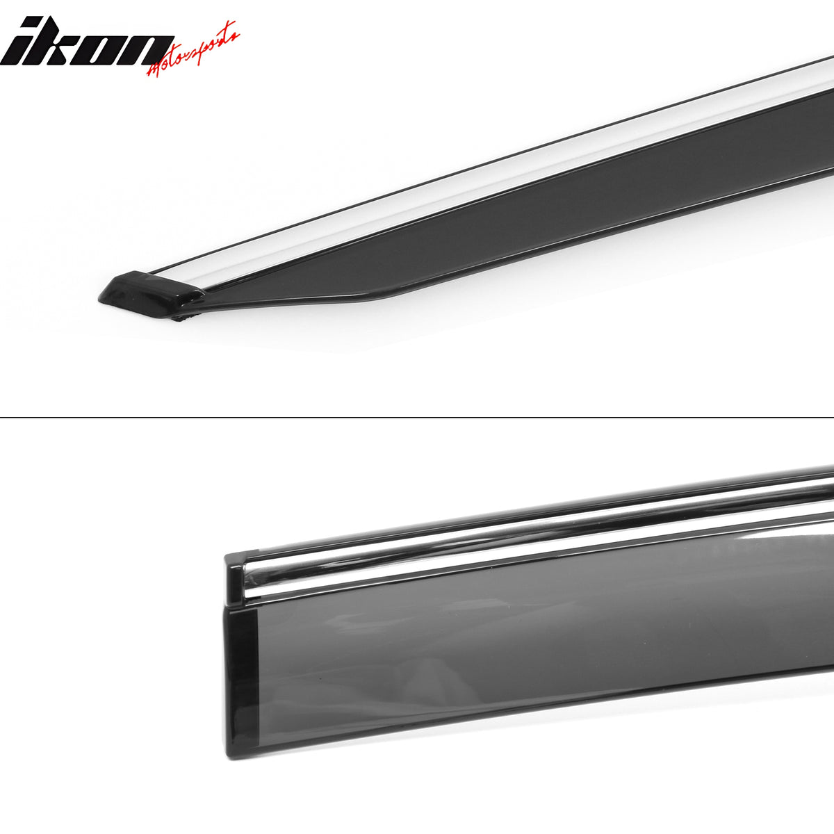 Fits 25-26 Toyota Camry Window Visors Vent Rain Sun Guards W/Chrome Trim Tape-On