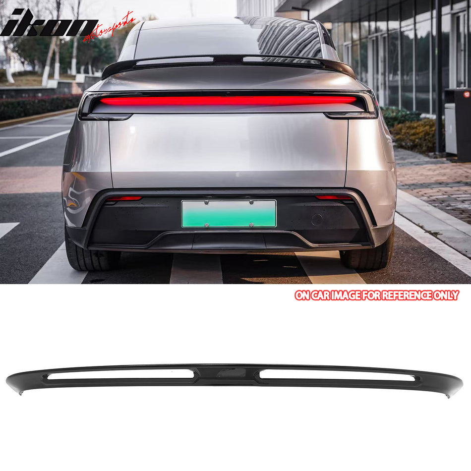 2025-2026 Tesla Model Y Trunk Spoiler IKON V2 Style Gloss Black ABS Plastic Rear Trunk Lid Spoiler Wing Lip