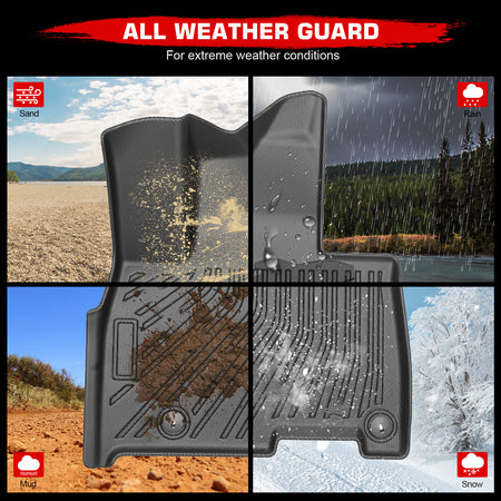 Fits 2025 Kia Carnival Hybrid 8-Seats Floor Mats TPE All Weather Carpet 3D Liner