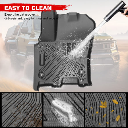 Fits 25-26 Ram 1500 Crew Cab Floor Mats TPE All Weather Carpet 3D 1st 2nd Row
