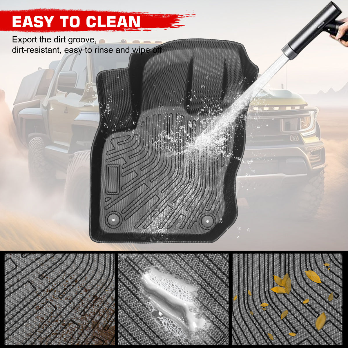 Fits 25-26 Volkswagen Tiguan Floor Mats TPE All Weather 3D Heavy Duty Carpets
