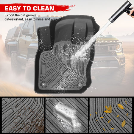 Fits 25-26 Volkswagen Tiguan Floor Mats TPE All Weather 3D Heavy Duty Carpets