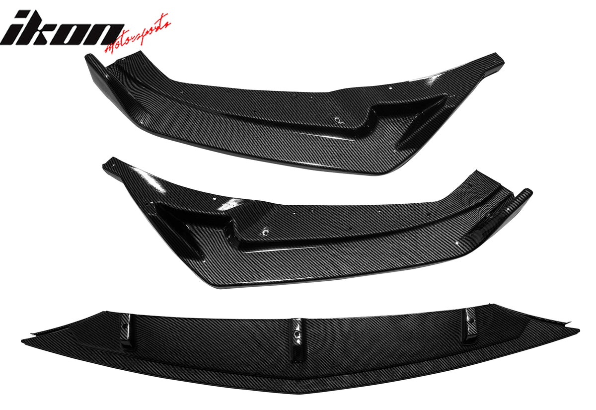 Fits 25-26 Cadillac CT5 Luxury Carbon Fiber Print Front Bumper Lip Spoiler 3PC