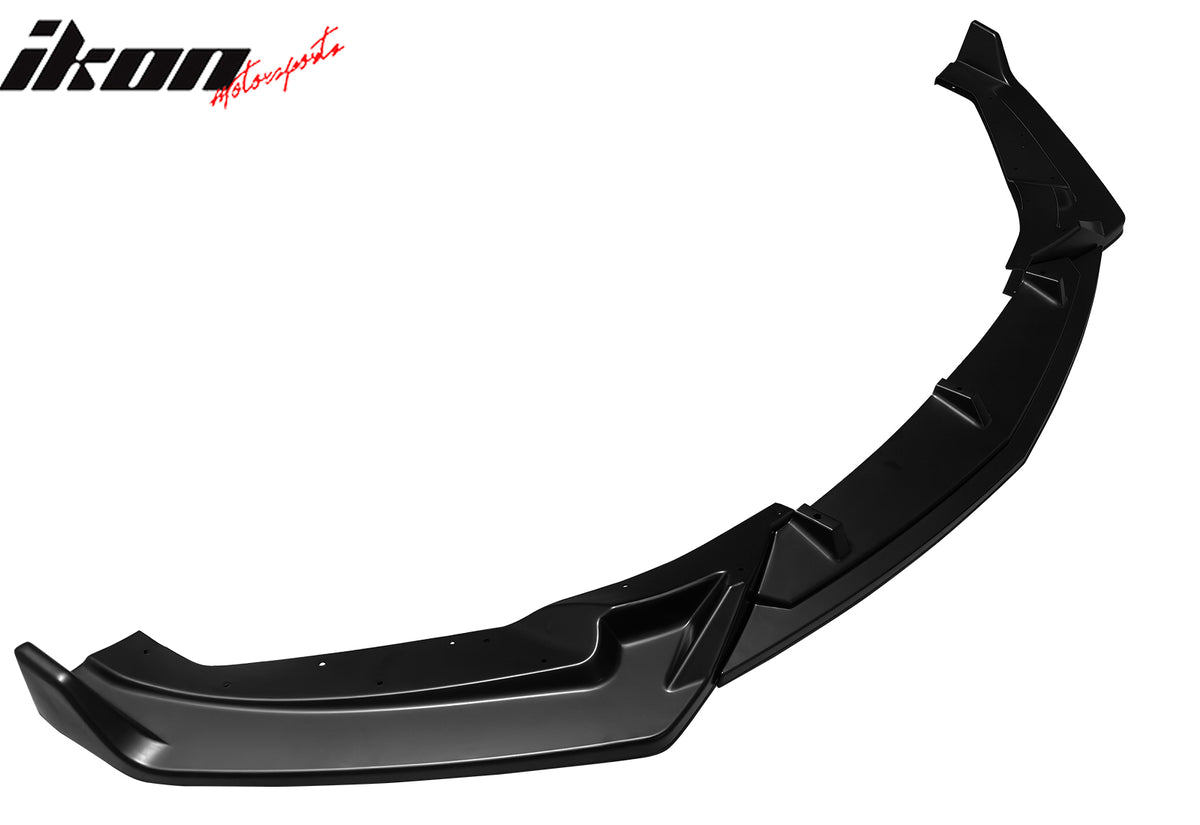 IKON MOTORSPORTS Front Bumper Lip, Compatible with 2025-2026 Cadillac CT5 Premium Luxury Trims, Matte Black PP Polypropylene Air Dam Chin Spoiler Protector Splitter 3PCS