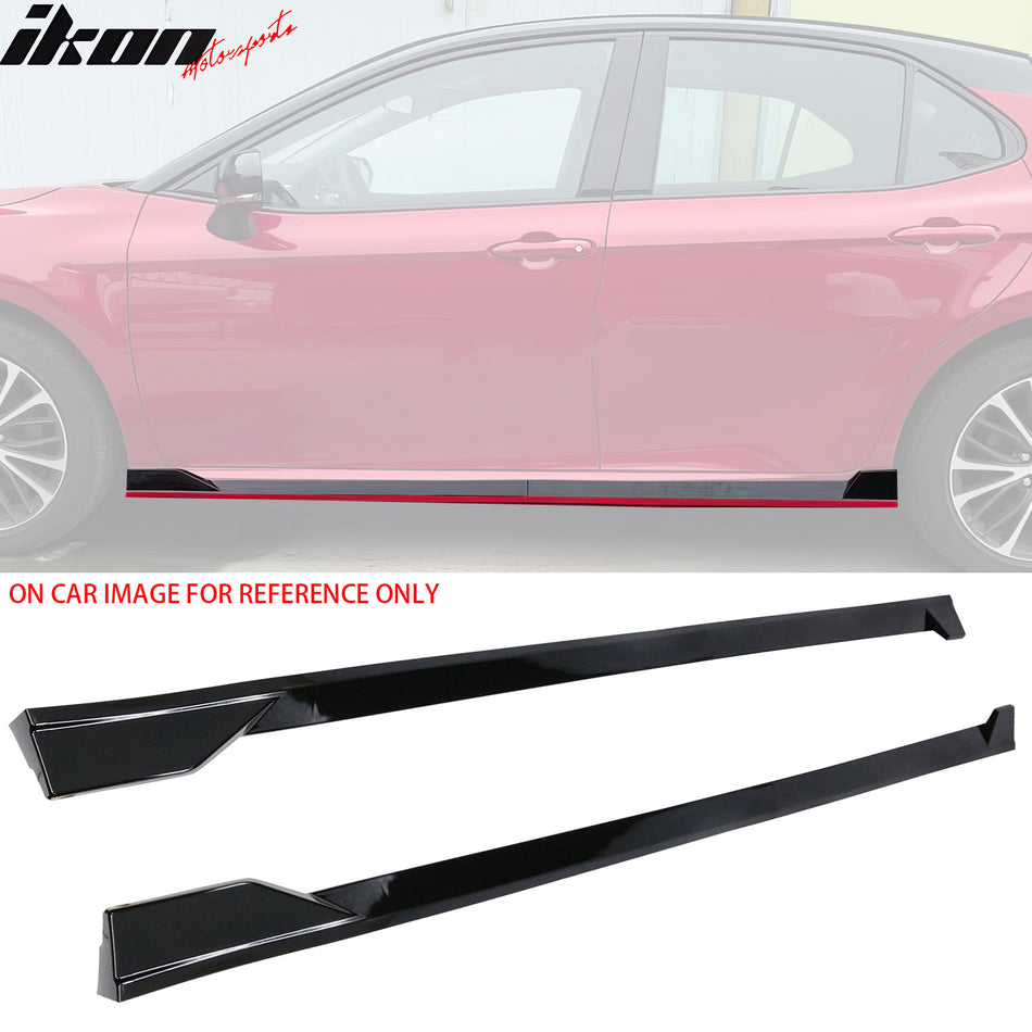 2025-2026 Toyota Camry SE XSE TRD Style Side Skirts Lip Gloss Black PP