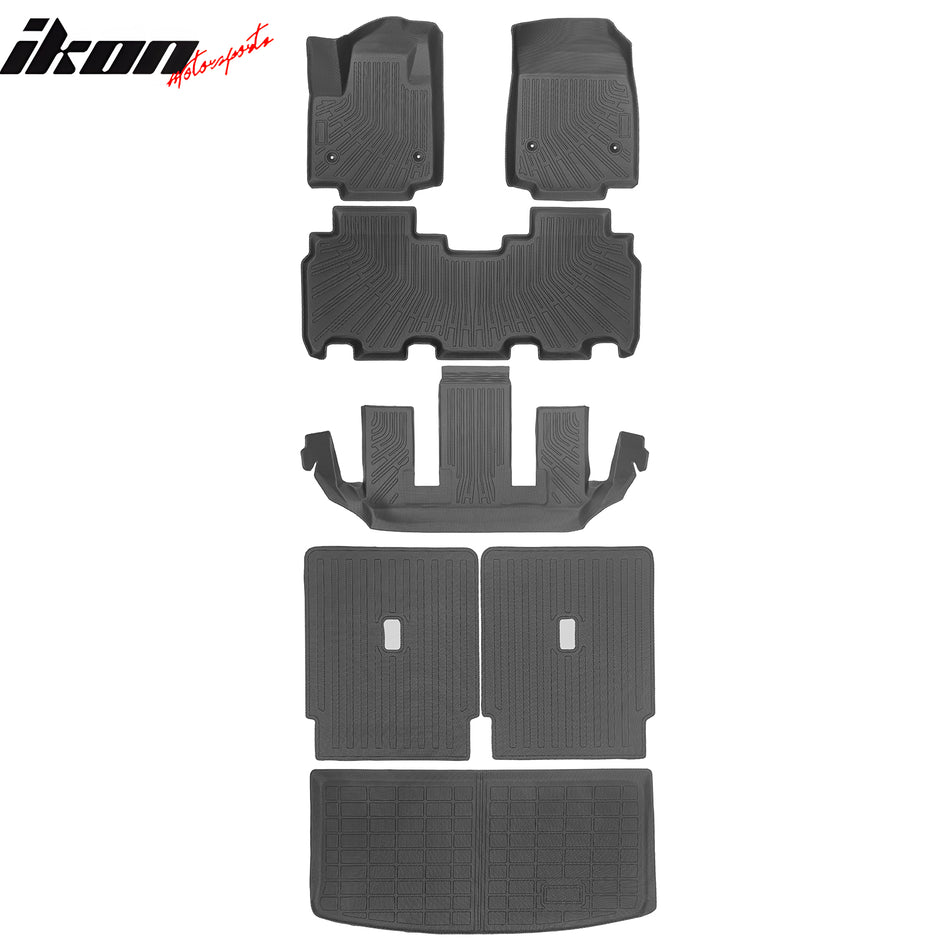 2026 Cadillac Vistiq 6 Seats TPE All Weather Floor Mats Liner + Trunk Mat + Backrest Mats