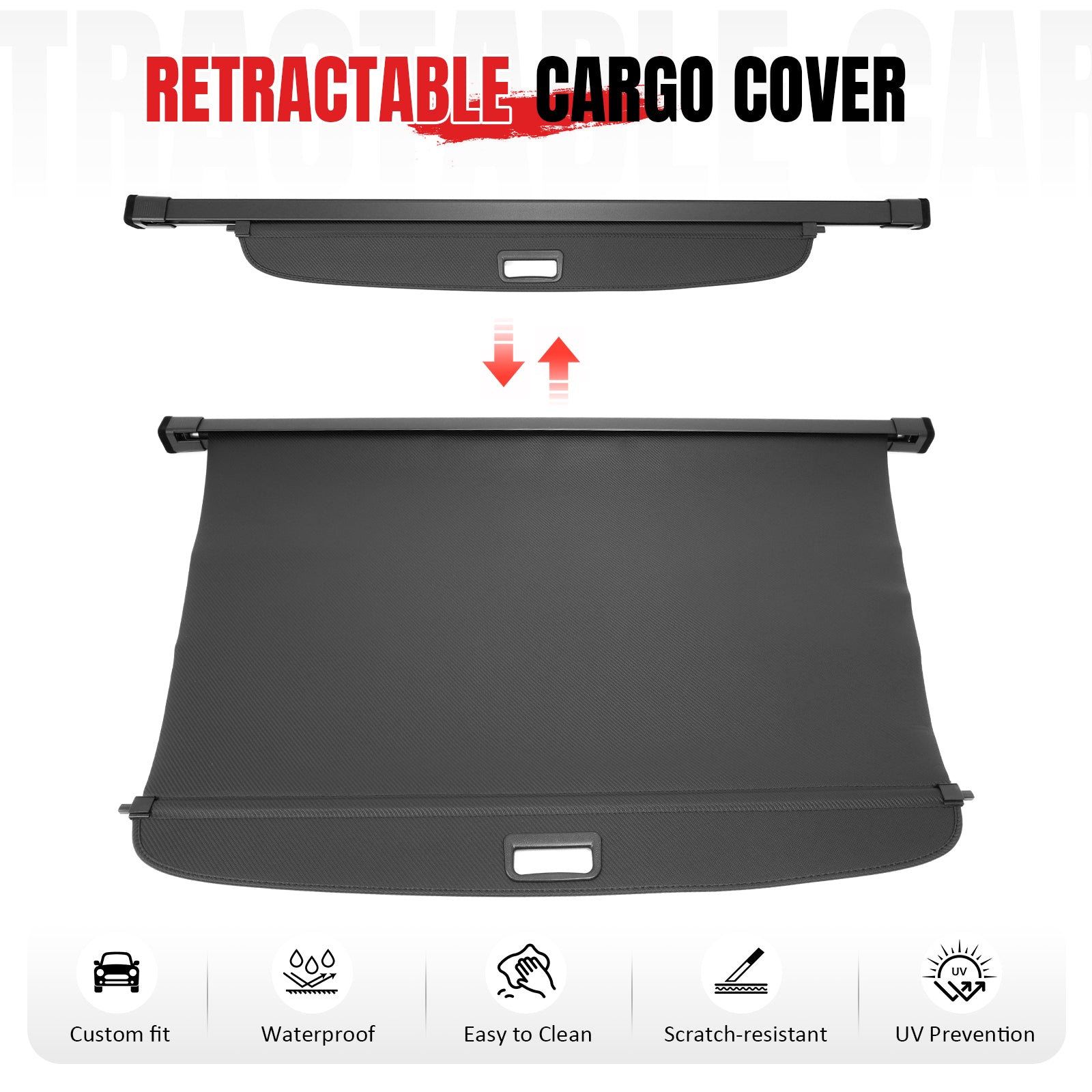 Fits 26 Hyundai Ioniq 9 Retractable Rear Trunk Cargo Cover Carbon Fiber Texture