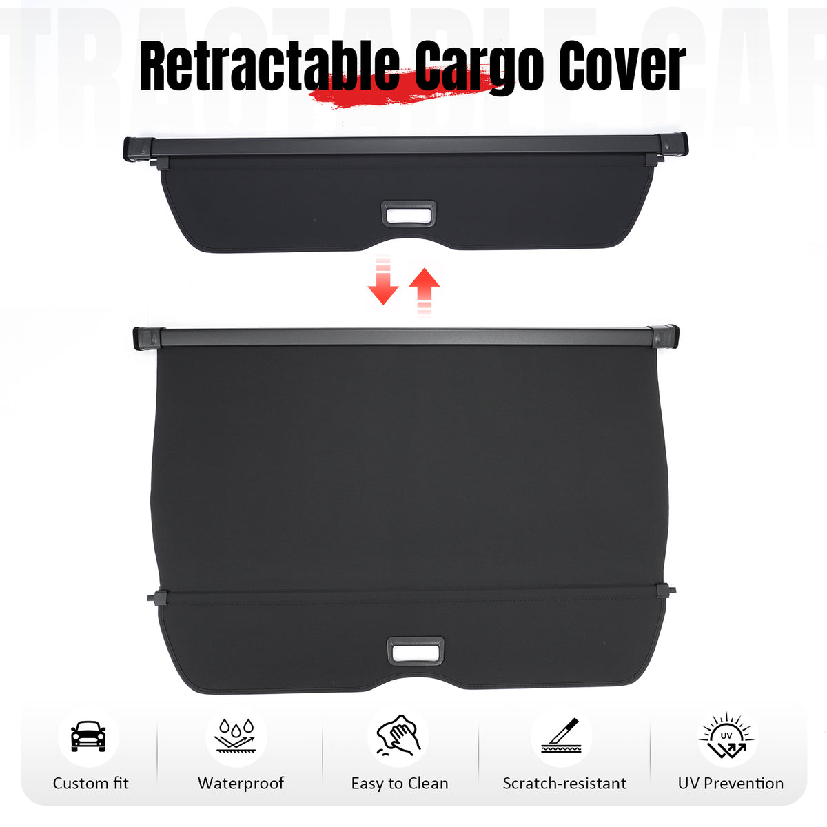 Fits 2026 Toyota RAV4 Retractable Cargo Cover Rear Trunk Security Shade Canvas