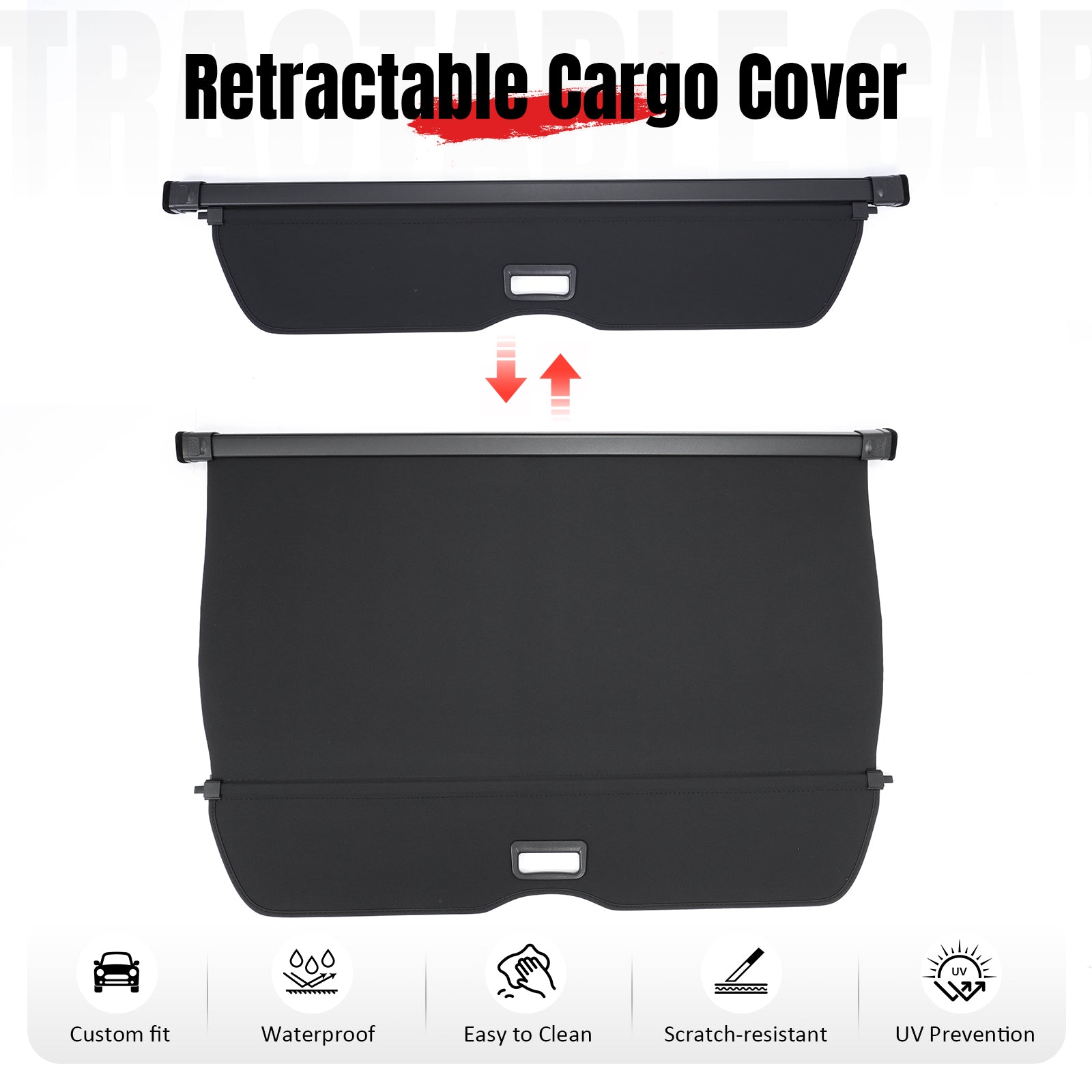 Fits 2026 Toyota RAV4 Retractable Cargo Cover Rear Trunk Security Shade Canvas