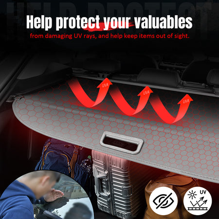 Fits 2026 Toyota RAV4 Retractable Cargo Cover Rear Trunk Security Shade Canvas