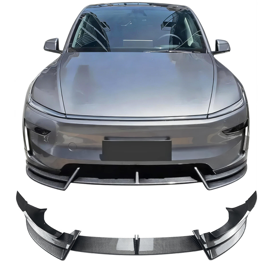 2026 Tesla Model Y Juniper Premium 3PCS Front Lower Bumper Lip Air Dam Chin Spoiler Splitter IKON Style Painted Carbon Fiber Print ABS Plastic