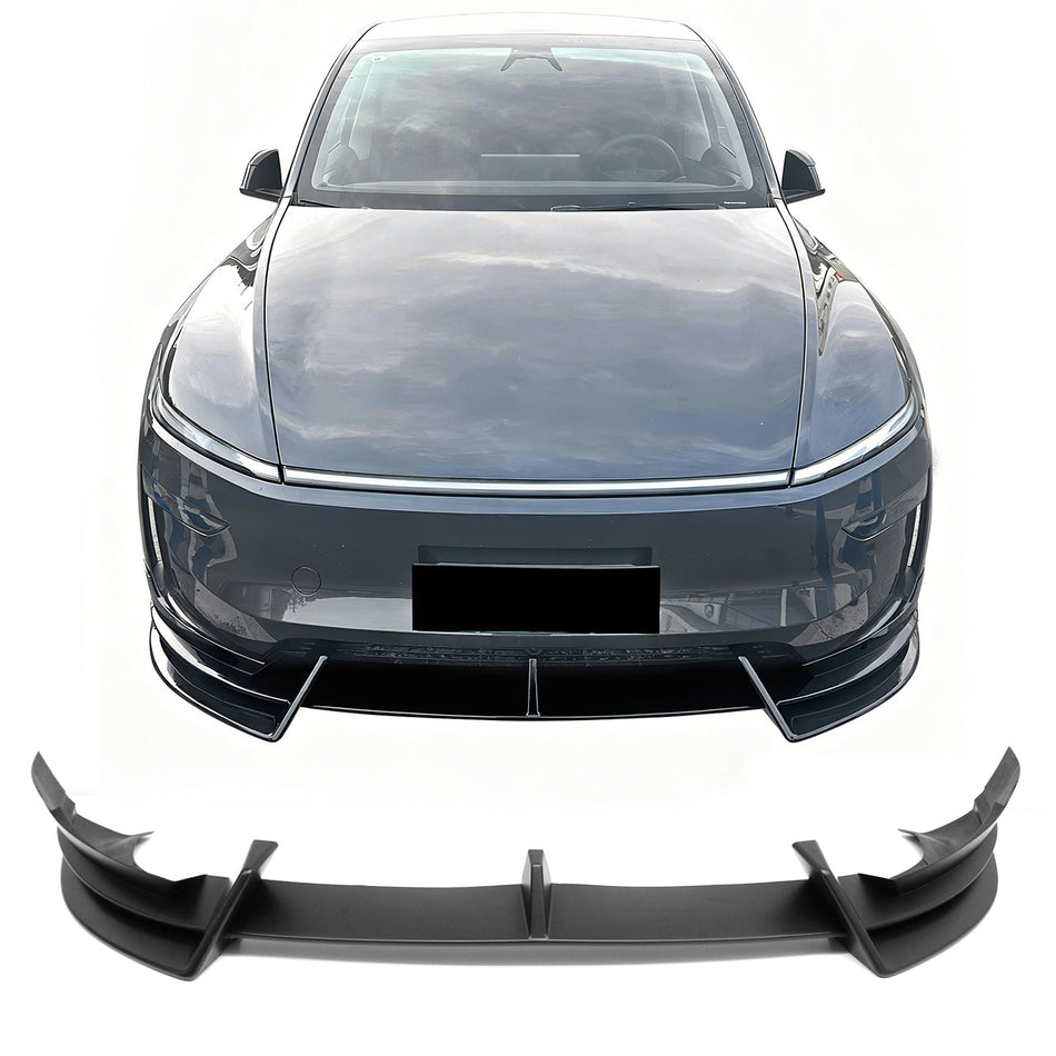 2026 Tesla Model Y Juniper Premium 3PCS Front Lower Bumper Lip Air Dam Chin Spoiler Splitter IKON Style Painted Matte Black ABS Plastic