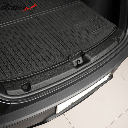 IKON MOTORSPORTS TPE Rear Bumper Guard, Compatible with 2026 Tesla Model Y Juniper, Anti-Scratch Trunk Guard Sill Cover Protector Interior Accessories, Black