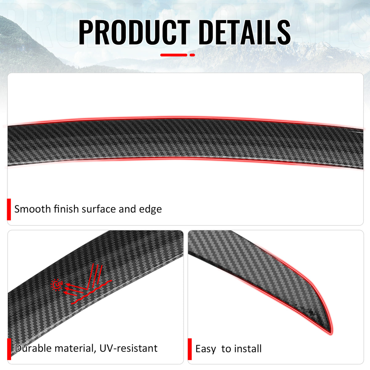 Fits 2026 Tesla Model Y Juniper OE Style Trunk Spoiler Carbon Fiber Print ABS