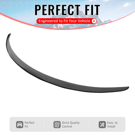 IKON MOTORSPORTS, Trunk Spoiler Compatible with 2026 Tesla New Model Y Juniper, OE Style Gloss Black ABS Plastic Add-on Rear Trunk Lid Spoiler Wing Lip