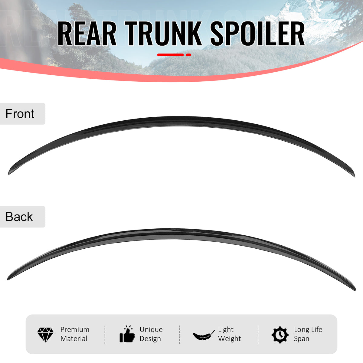 Fits 2026 Tesla Model Y Juniper OE Style Trunk Spoiler Gloss Black Rear Wing ABS