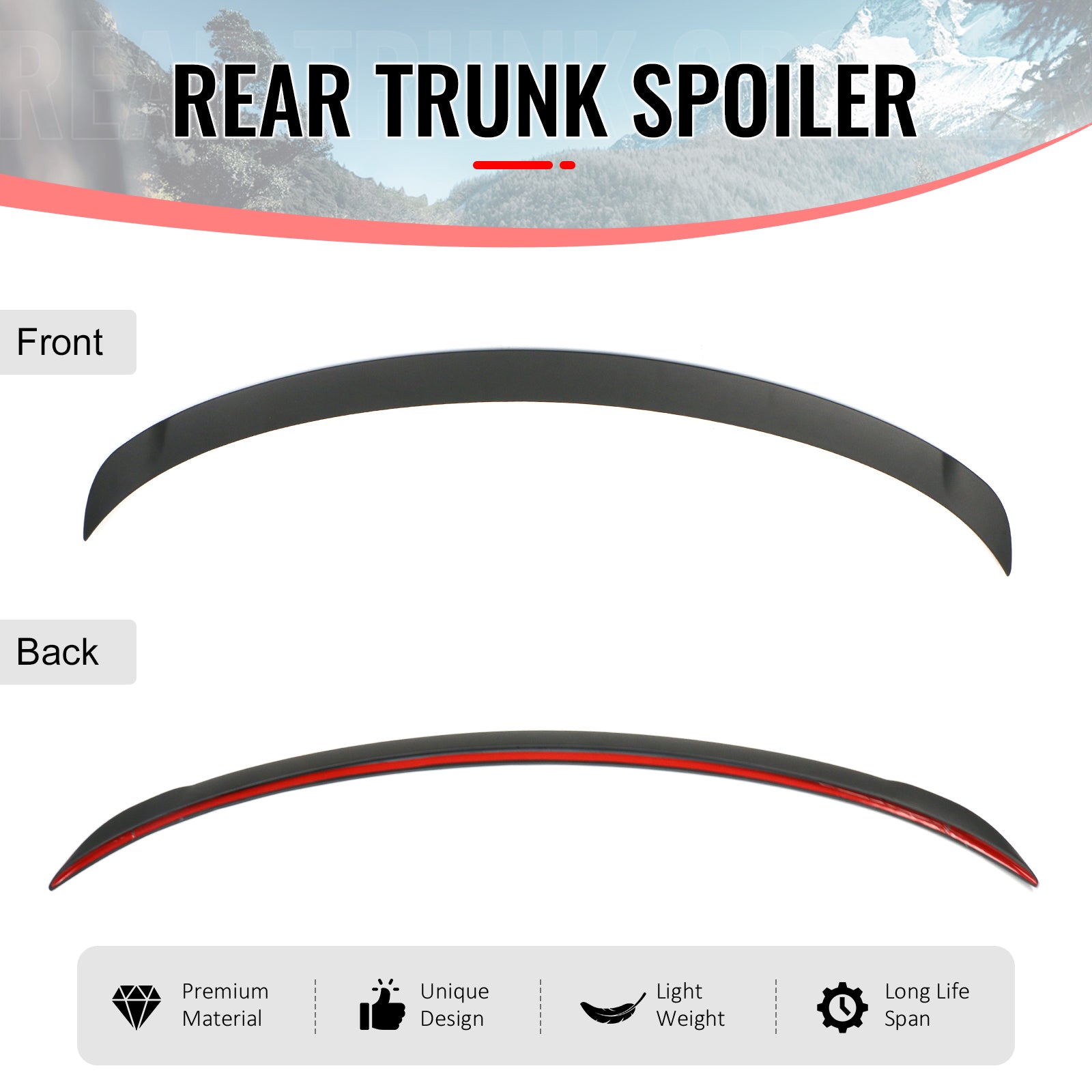 Fits 2026 Tesla Model Y Juniper P Style Trunk Spoiler Matte Black Rear Wing ABS