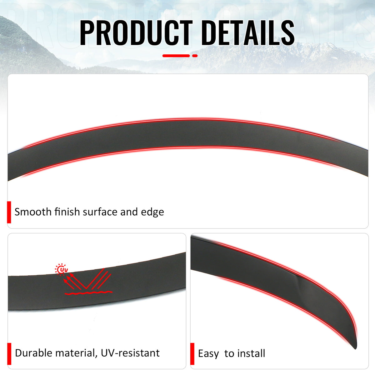 Fits 2026 Tesla Model Y Juniper P Style Trunk Spoiler Matte Black Rear Wing ABS