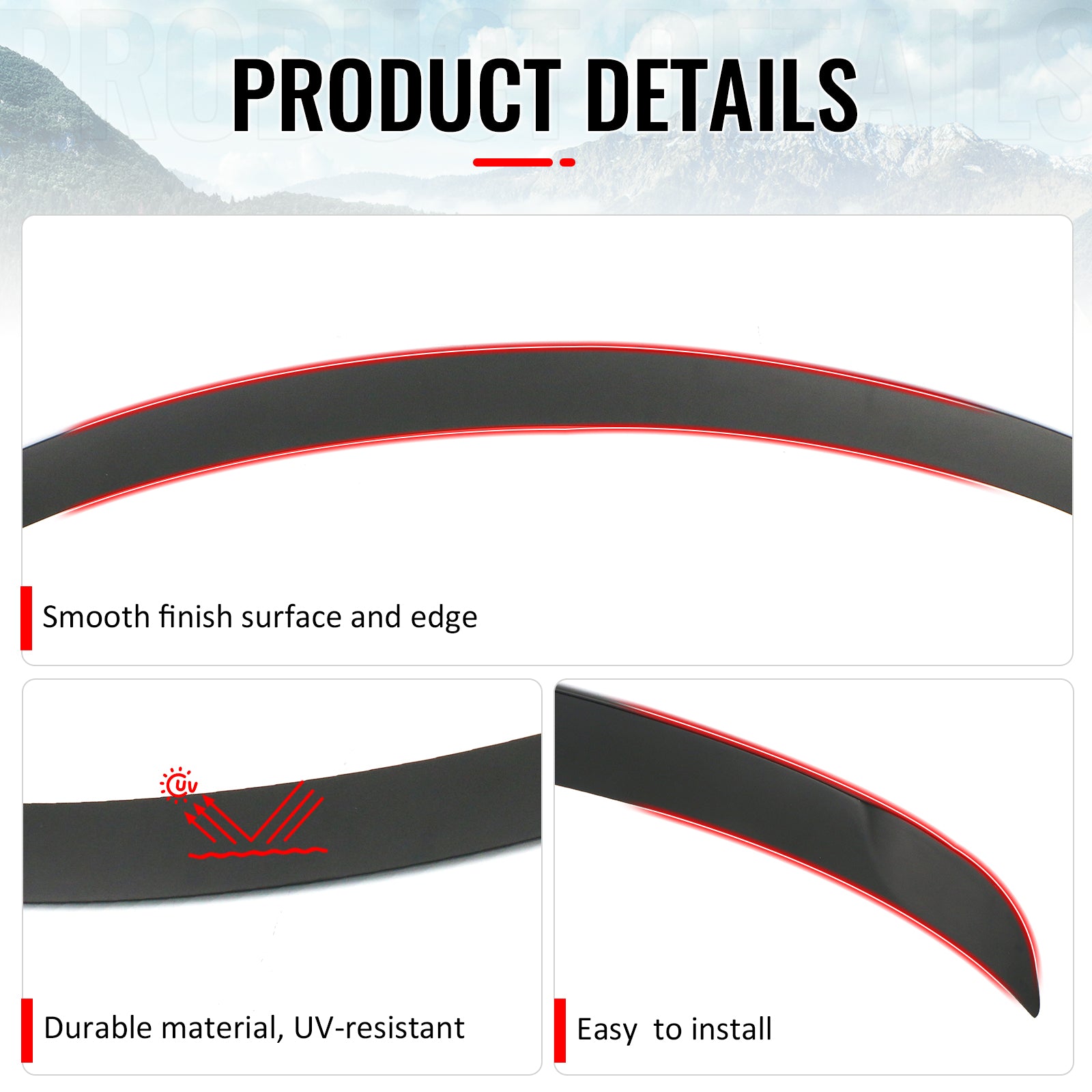 Fits 2026 Tesla Model Y Juniper P Style Trunk Spoiler Matte Black Rear Wing ABS