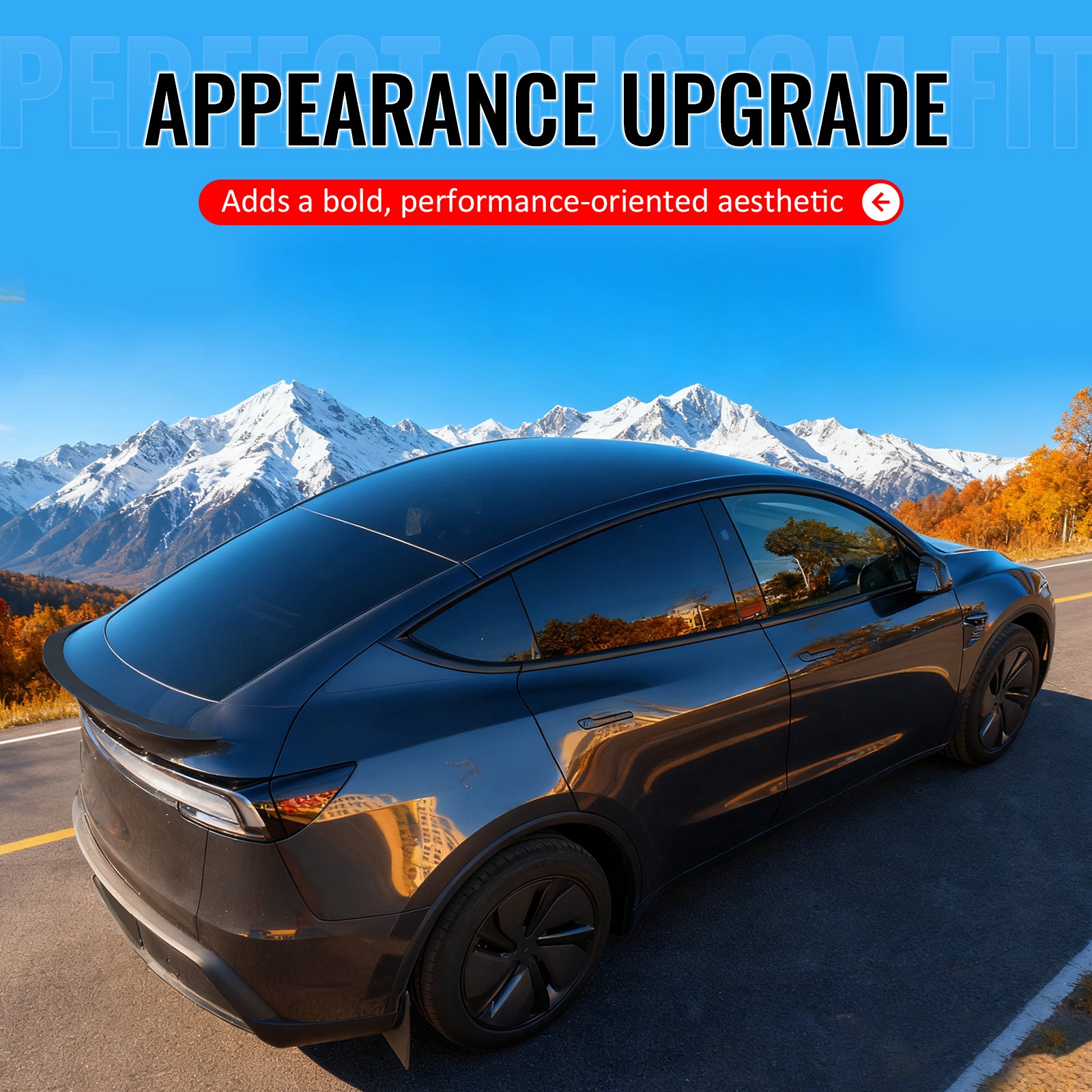Fits 2026 Tesla Model Y Juniper P Style Trunk Spoiler Matte Black Rear Wing ABS