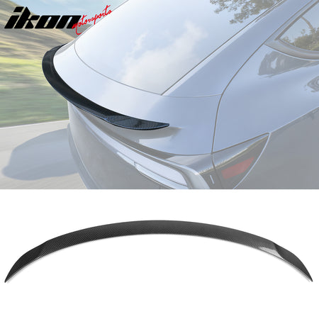 IKON MOTORSPORTS, Trunk Spoiler Compatible with 2026 Tesla New Model Y Juniper, P Style ABS Plastic Add-on Rear Trunk Lid Spoiler Wing Lip
