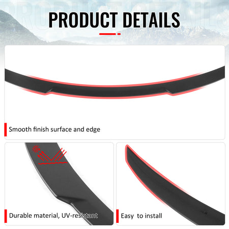 Fits 2026 Tesla Model Y Juniper V Style Trunk Spoiler Matte Black Rear Wing ABS