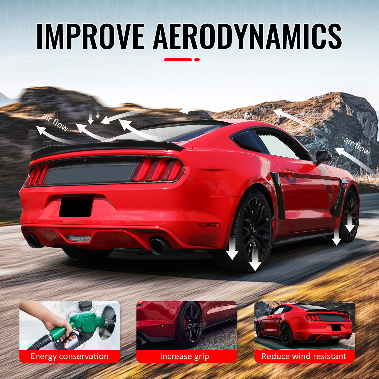 Fits 2026 Tesla Model Y Juniper V Style Trunk Spoiler Carbon Fiber Print ABS