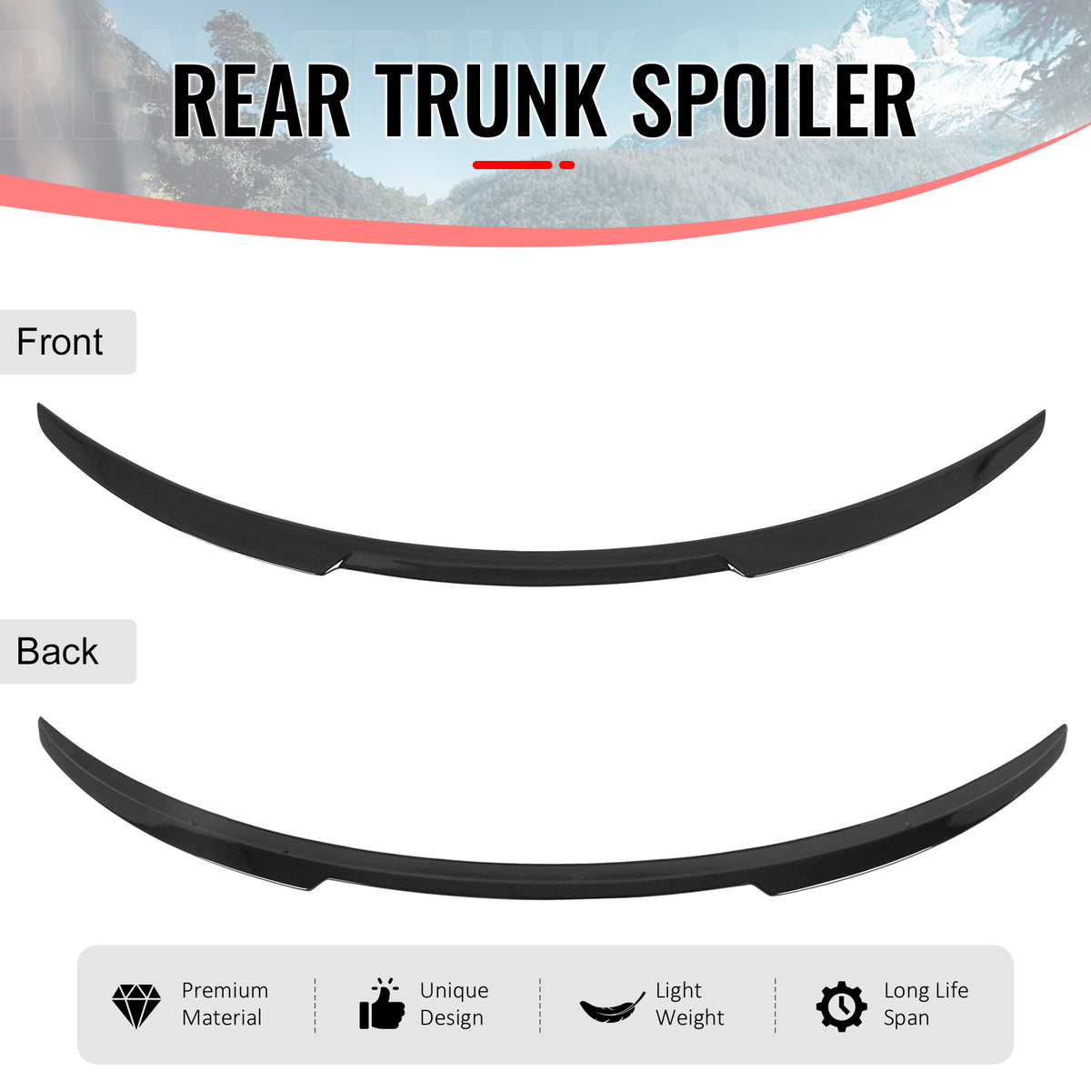 Fits 2026 Tesla Model Y Juniper V Style Trunk Spoiler Gloss Black Rear Wing ABS