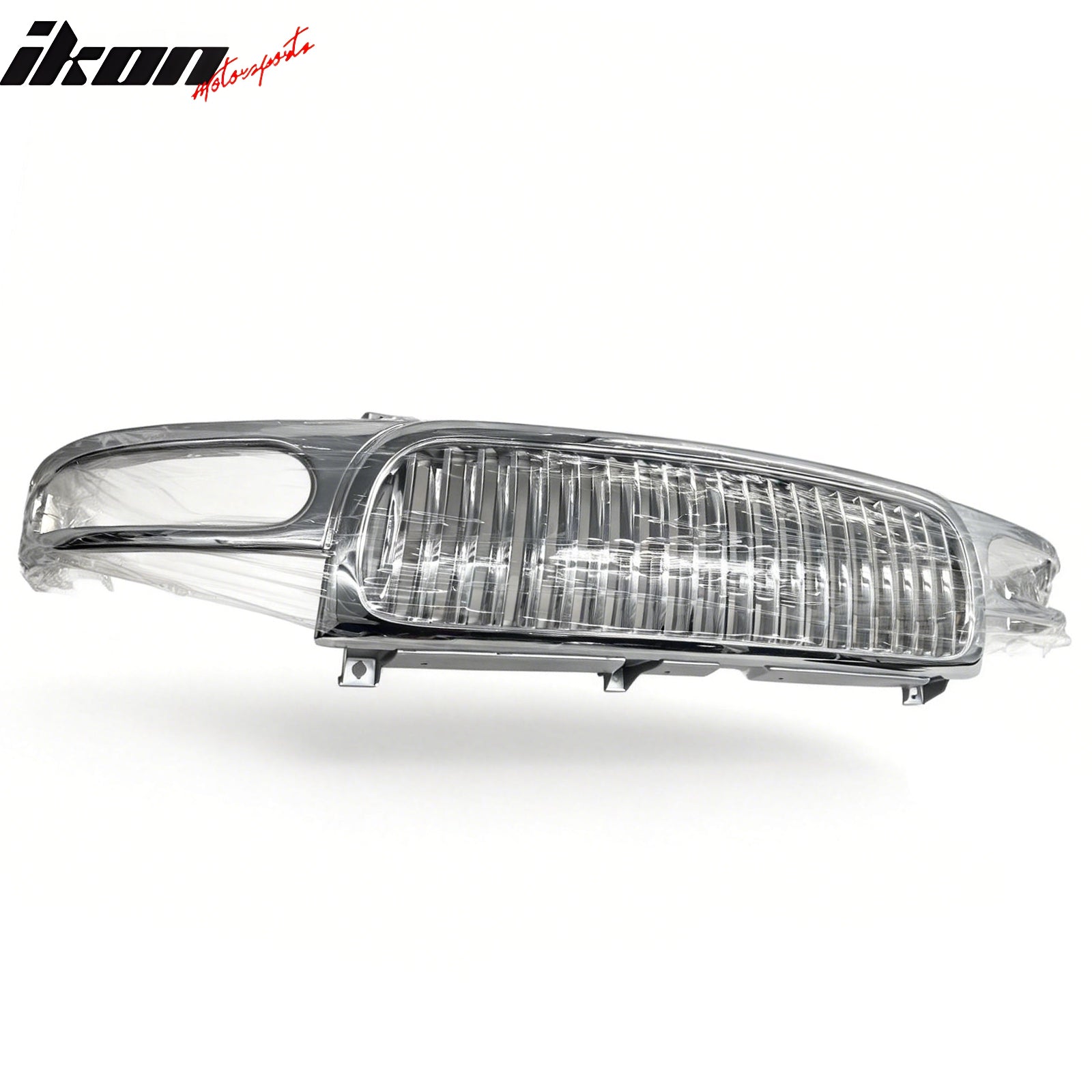 IKON MOTORSPORTS Front Bumper Grille, Compatible with 2000-2006 GMC Yukon Denali, Vertical Bar Style Chrome ABS Replacement Front Bumper Grill Assembly, 1PCS