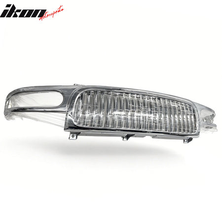 IKON MOTORSPORTS Front Bumper Grille, Compatible with 2000-2006 GMC Yukon Denali, Vertical Bar Style Chrome ABS Replacement Front Bumper Grill Assembly, 1PCS