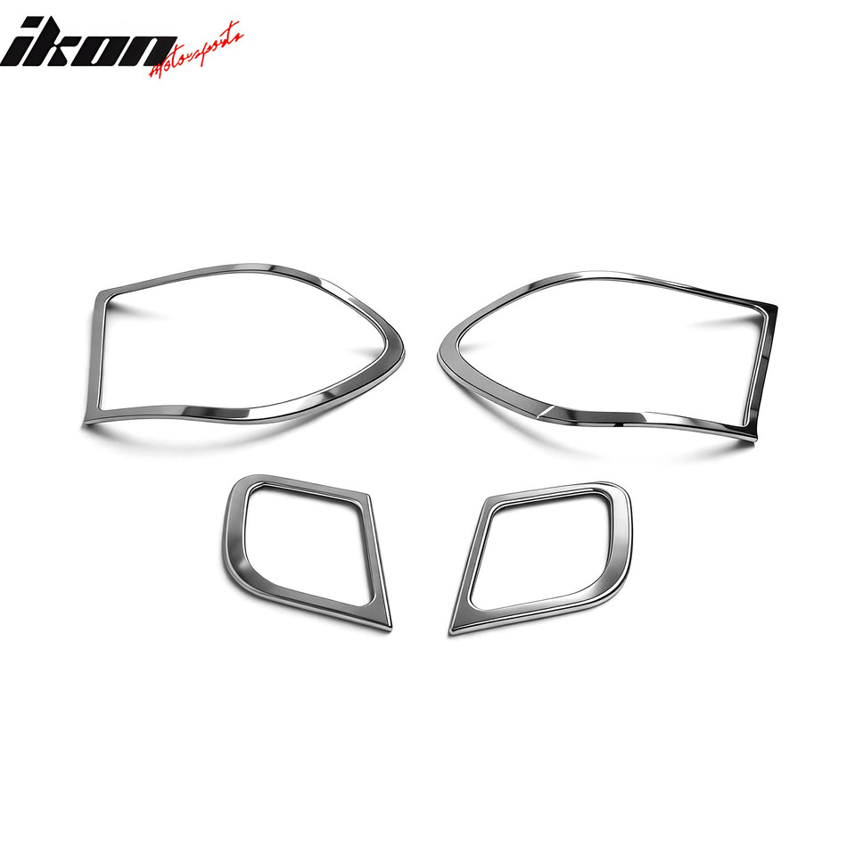 Fit 2004-2006 BMW E46 3-Series Coupe Tail Light Bezels Chrome ABS 4PCS