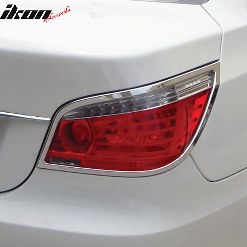 2004-2010 BMW E60 5-Series Sedan Chrome 2PCS Tail Lights Bezel Covers