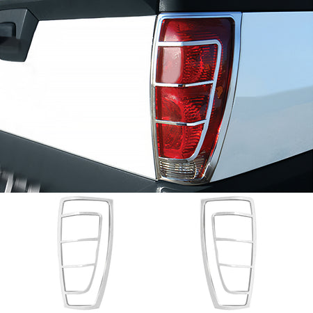 IKON MOTORSPORTS, 2PCS Tail Light Bezel Compatible With 2002-2006 Chevrolet Avalanche 1500 2500, Driver Passenger Side Rear Tail Lights Taillights Bezel Covers Assembly Replacement ABS Chrome